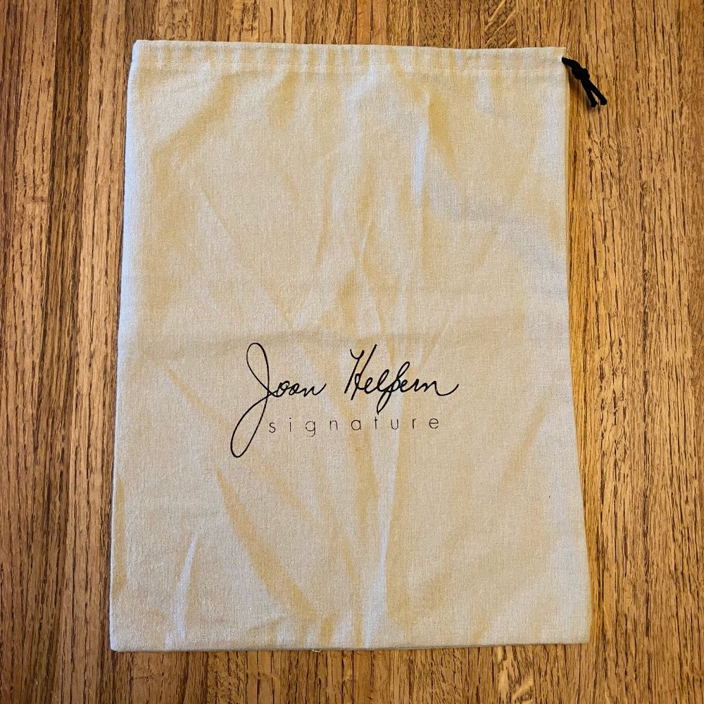 Joan Helpern Tan Flannel Drawstring Signature Dustbag 14” X 10”